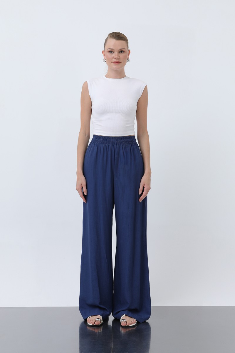 Kadın Beli Lastikli Bol Pantolon - 18239PNT Kadın Beli Lastikli Bol Pantolon - 18239PNT