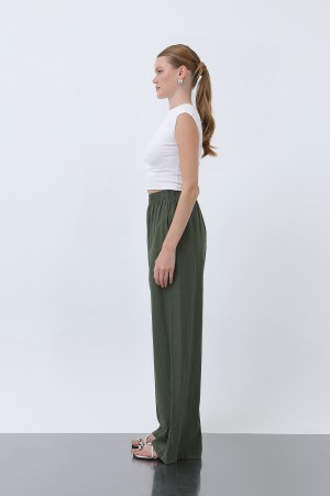 Kadın Beli Lastikli Bol Pantolon - 18239PNT Kadın Beli Lastikli Bol Pantolon - 18239PNT