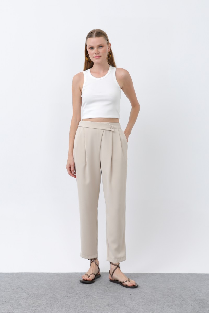 Kadın Kruvaze Pantolon - 18245PNT