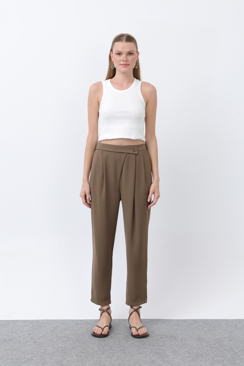 Kadın Kruvaze Pantolon - 18245PNT