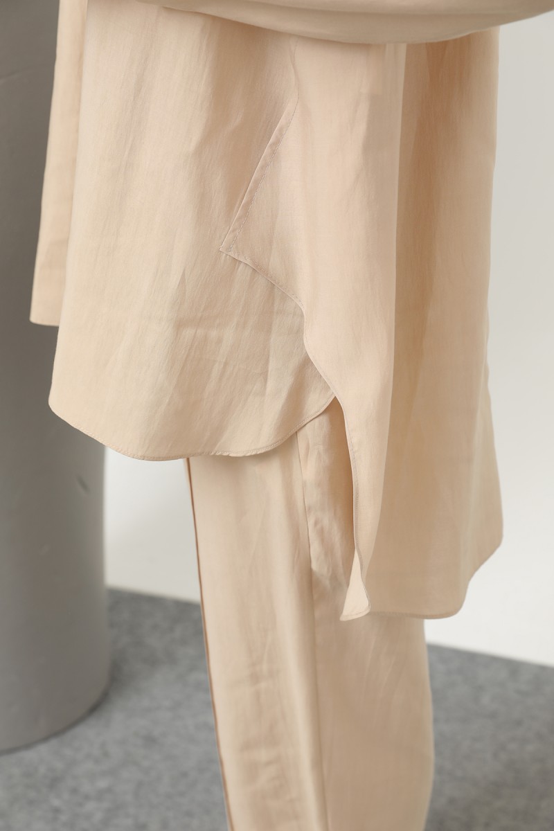 Women's Snap and Cord Detailed Hooded Trouser Set - 20609TKS