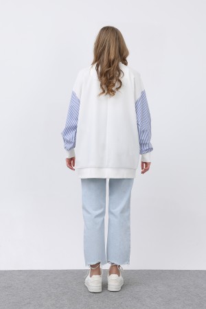 Kadın Şapkalı Köpek Nakışlı Garnili Sweatshirt - 20632SWT Kadın Şapkalı Köpek Nakışlı Garnili Sweatshirt - 20632SWT
