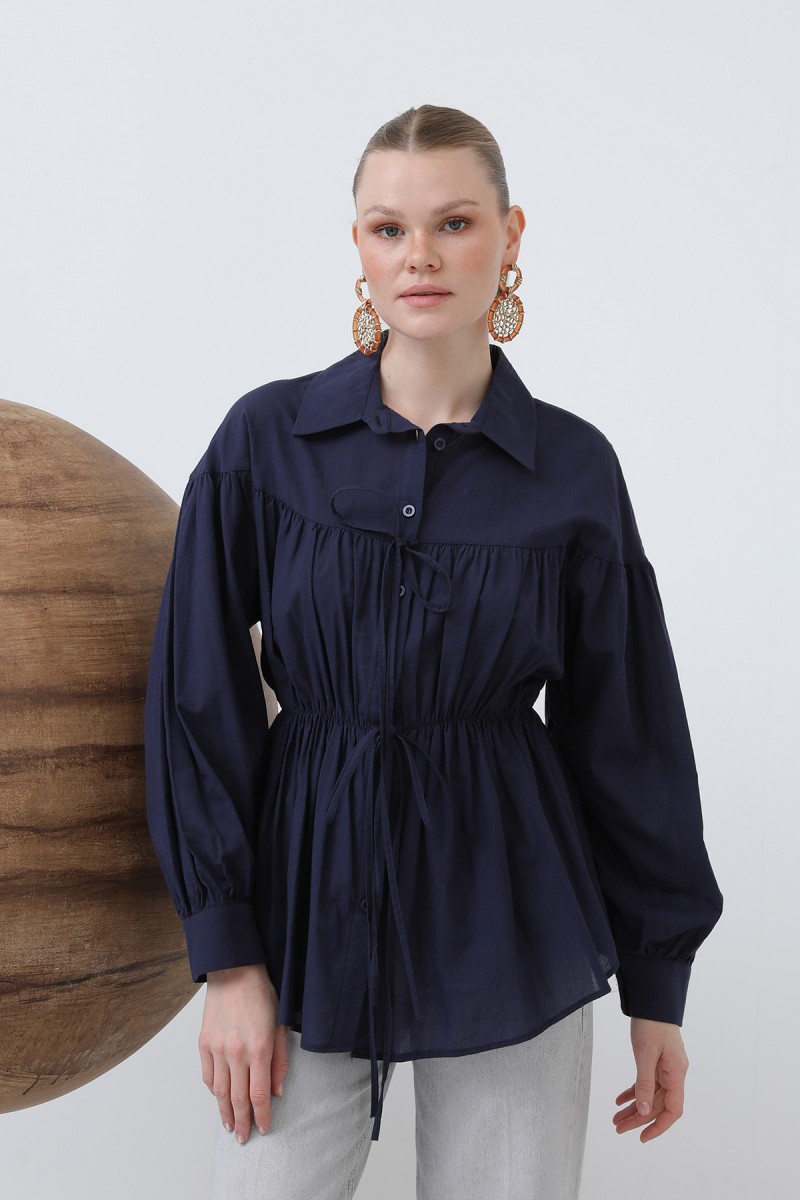 Women's Pleated Voile Shirt - 20637GML