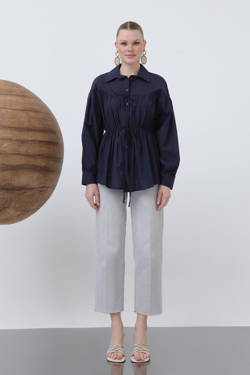 Women's Pleated Voile Shirt - 20637GML