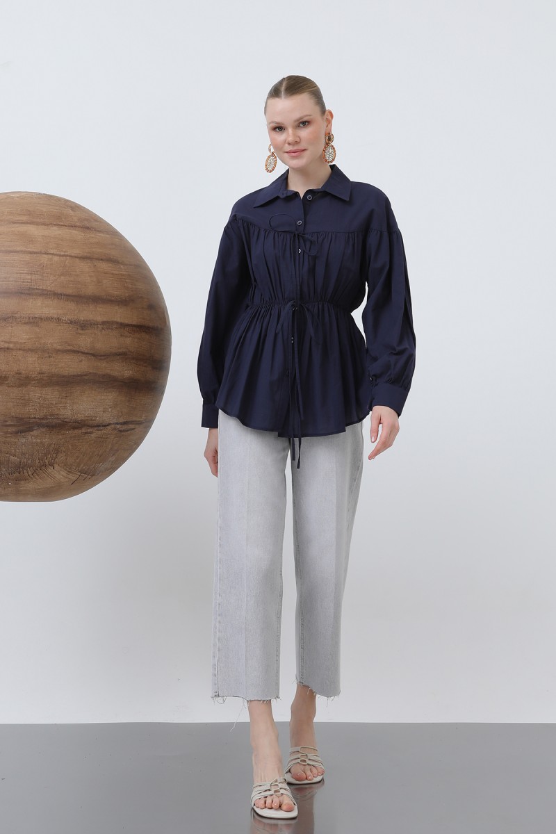 Women's Pleated Voile Shirt - 20637GML