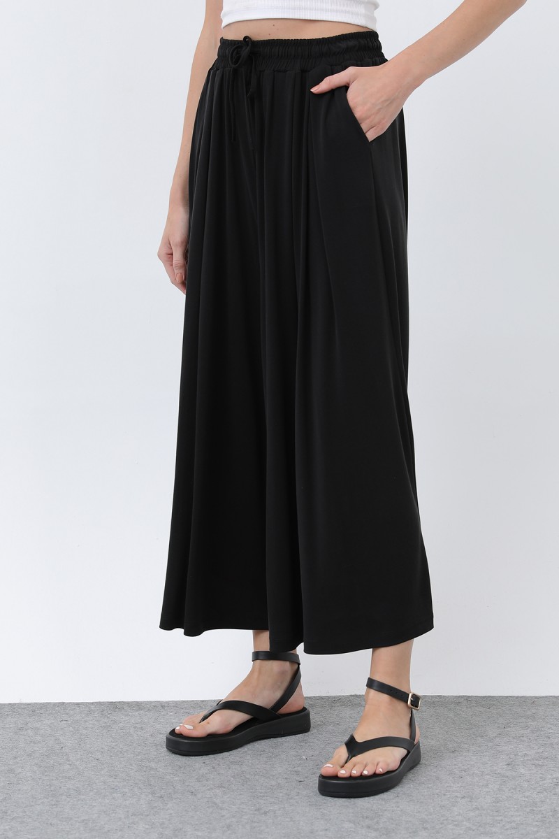 Kadın Beli Kuşaklı Etek Görünümlü Pantolon - 20664PNT
