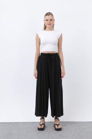 Kadın Beli Kuşaklı Etek Görünümlü Pantolon - 20664PNT