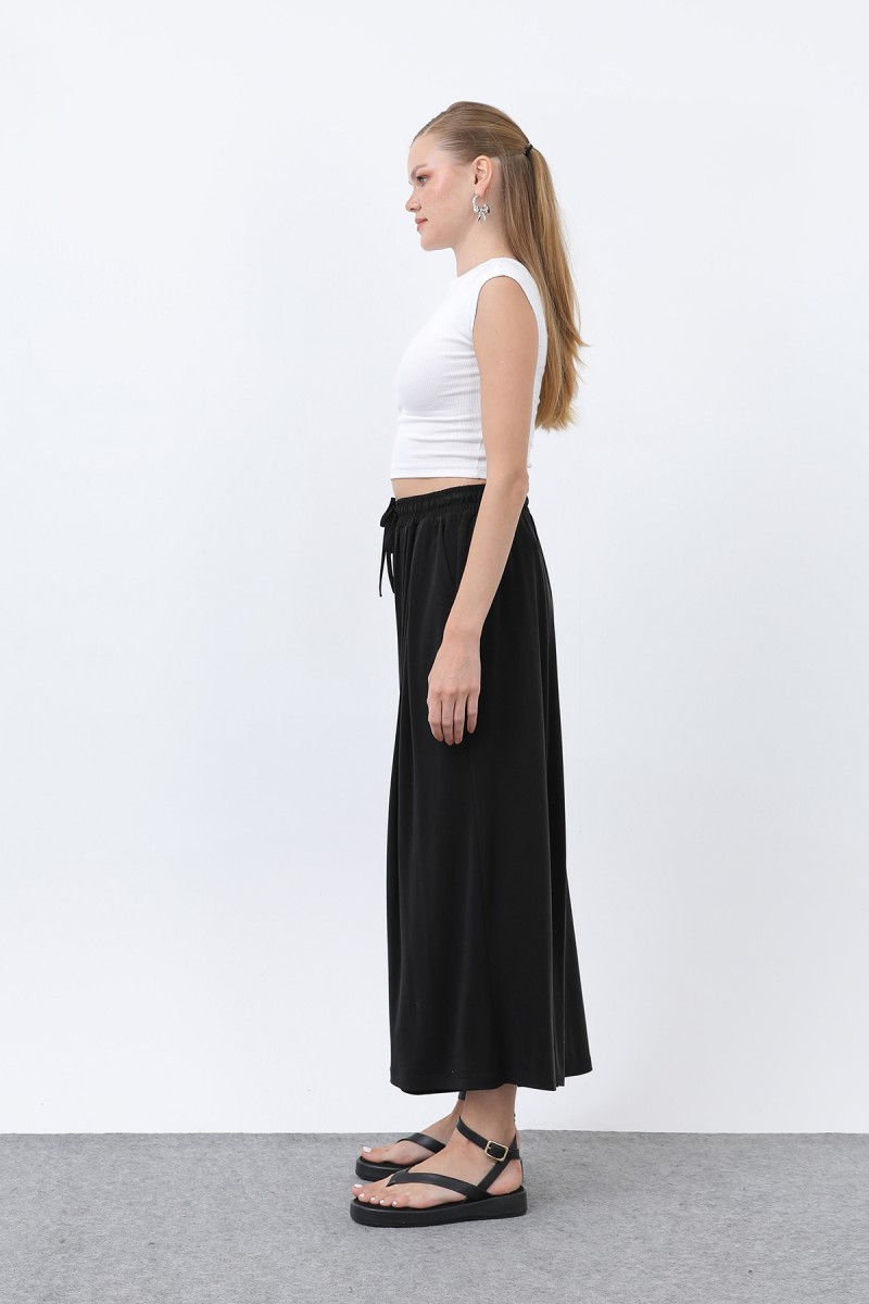 Kadın Beli Kuşaklı Etek Görünümlü Pantolon - 20664PNT