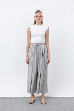 Kadın Beli Kuşaklı Etek Görünümlü Pantolon - 20664PNT