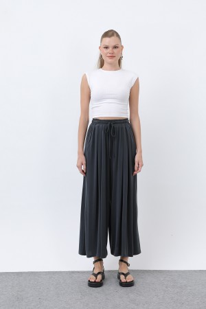 Kadın Beli Kuşaklı Etek Görünümlü Pantolon - 20664PNT