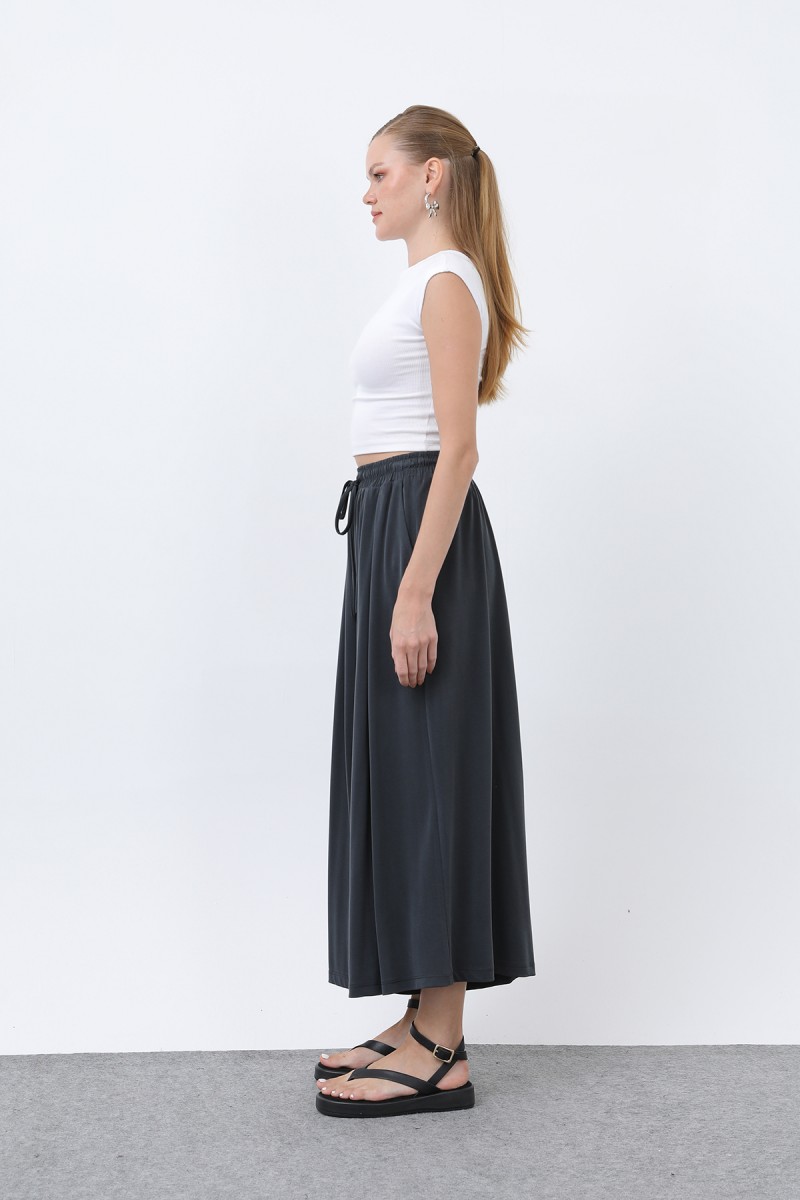 Kadın Beli Kuşaklı Etek Görünümlü Pantolon - 20664PNT
