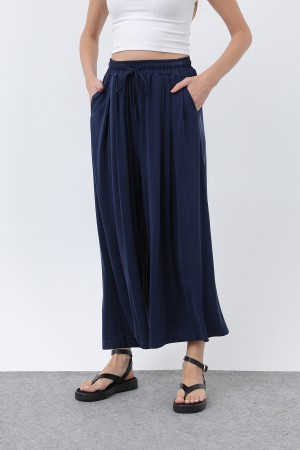 Kadın Beli Kuşaklı Etek Görünümlü Pantolon - 20664PNT