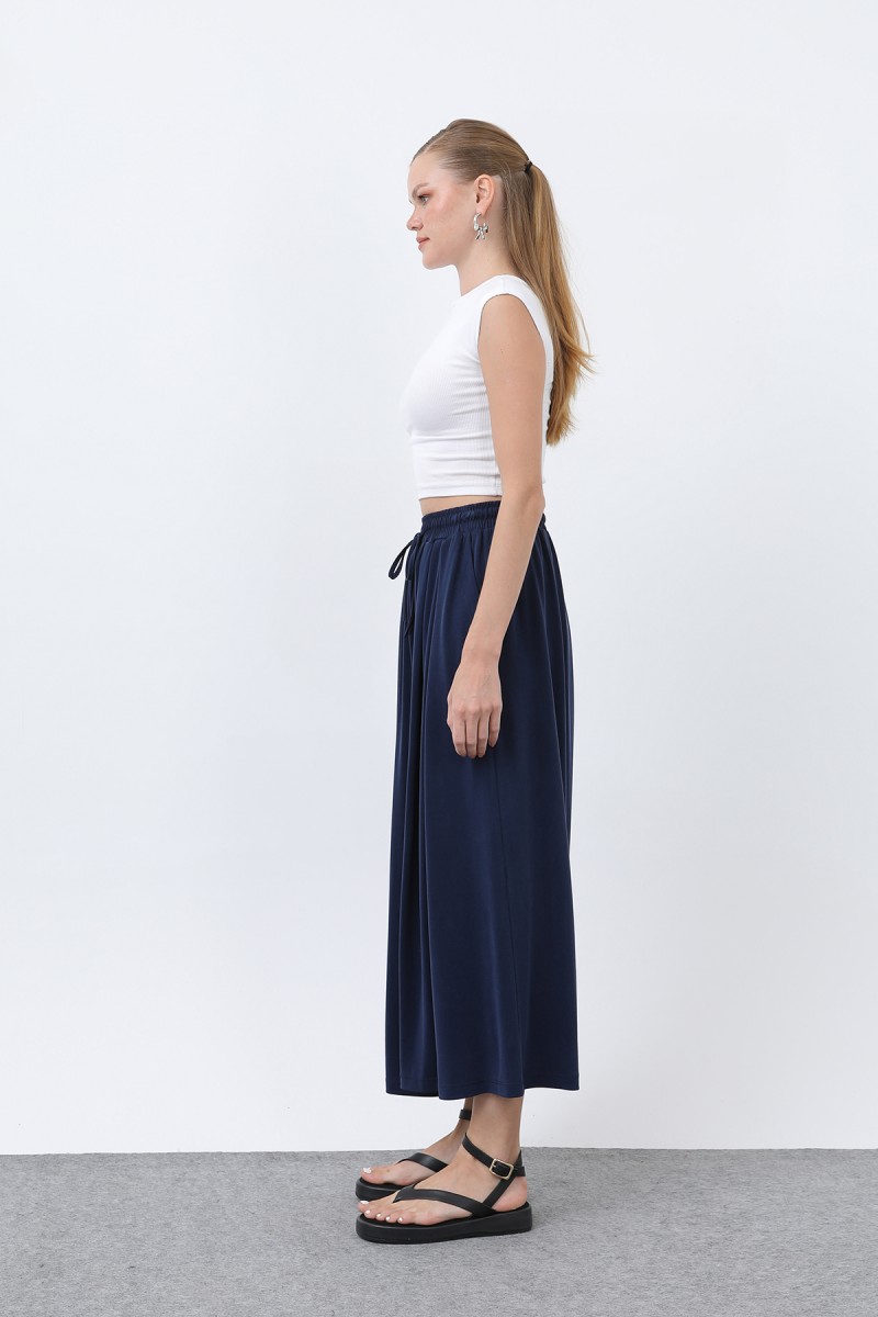 Kadın Beli Kuşaklı Etek Görünümlü Pantolon - 20664PNT