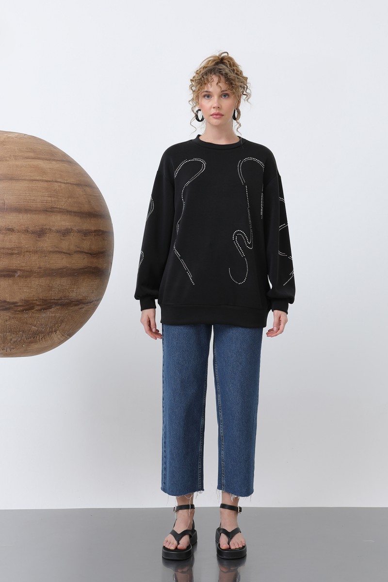 Kadın Taşlı Basic Sweat -32117SWT Kadın Taşlı Basic Sweat -32117SWT