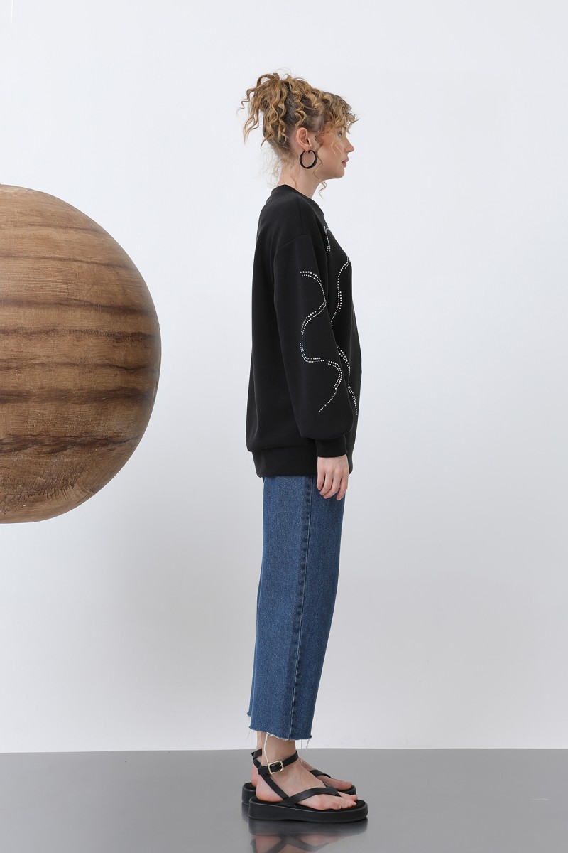 Kadın Taşlı Basic Sweat -32117SWT Kadın Taşlı Basic Sweat -32117SWT