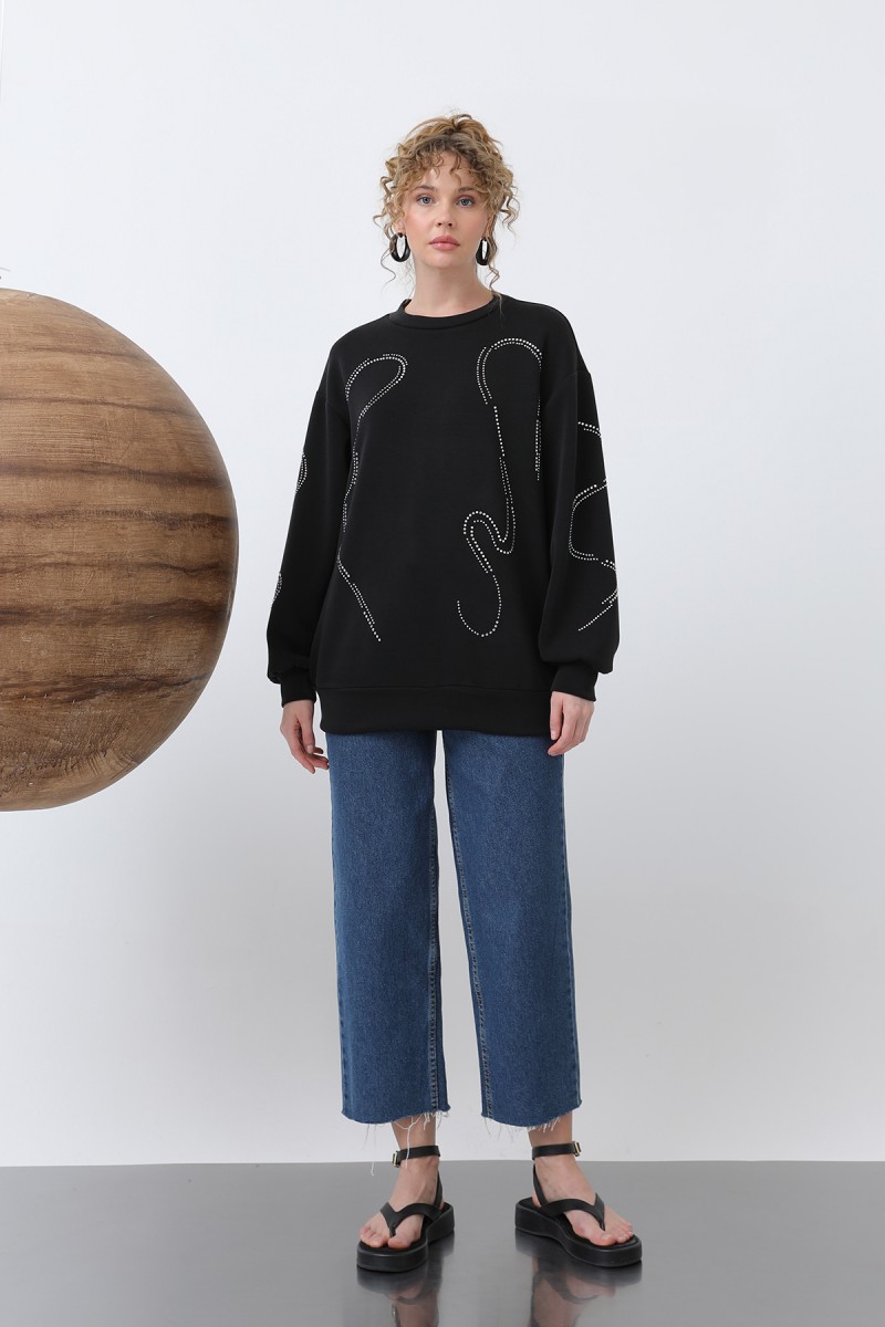 Kadın Taşlı Basic Sweat -32117SWT Kadın Taşlı Basic Sweat -32117SWT
