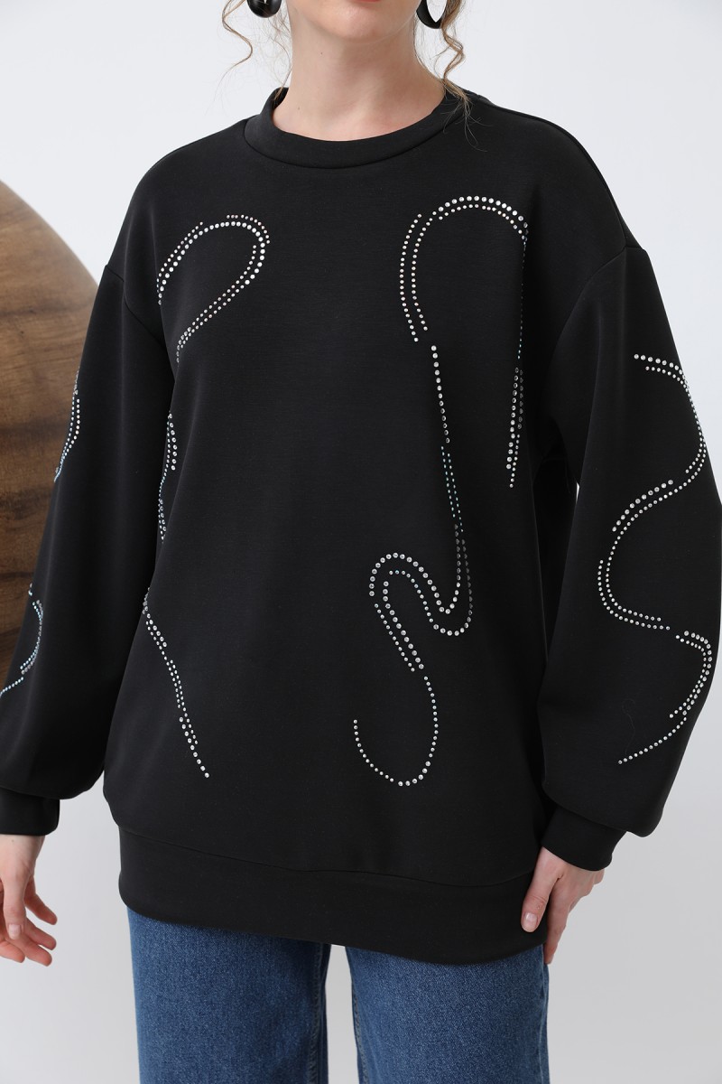 Kadın Taşlı Basic Sweat -32117SWT Kadın Taşlı Basic Sweat -32117SWT