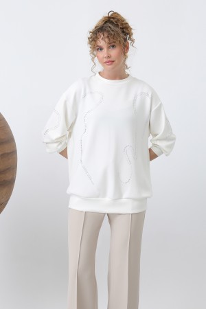 Kadın Taşlı Basic Sweat -32117SWT Kadın Taşlı Basic Sweat -32117SWT