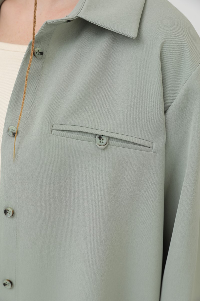 Women's Pocket Detailed Shirt - 32174GML Women's Pocket Detailed Shirt - 32174GML