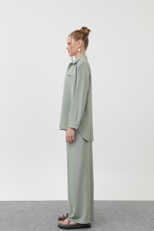Women's Pocket Detailed Shirt - 32174GML Women's Pocket Detailed Shirt - 32174GML