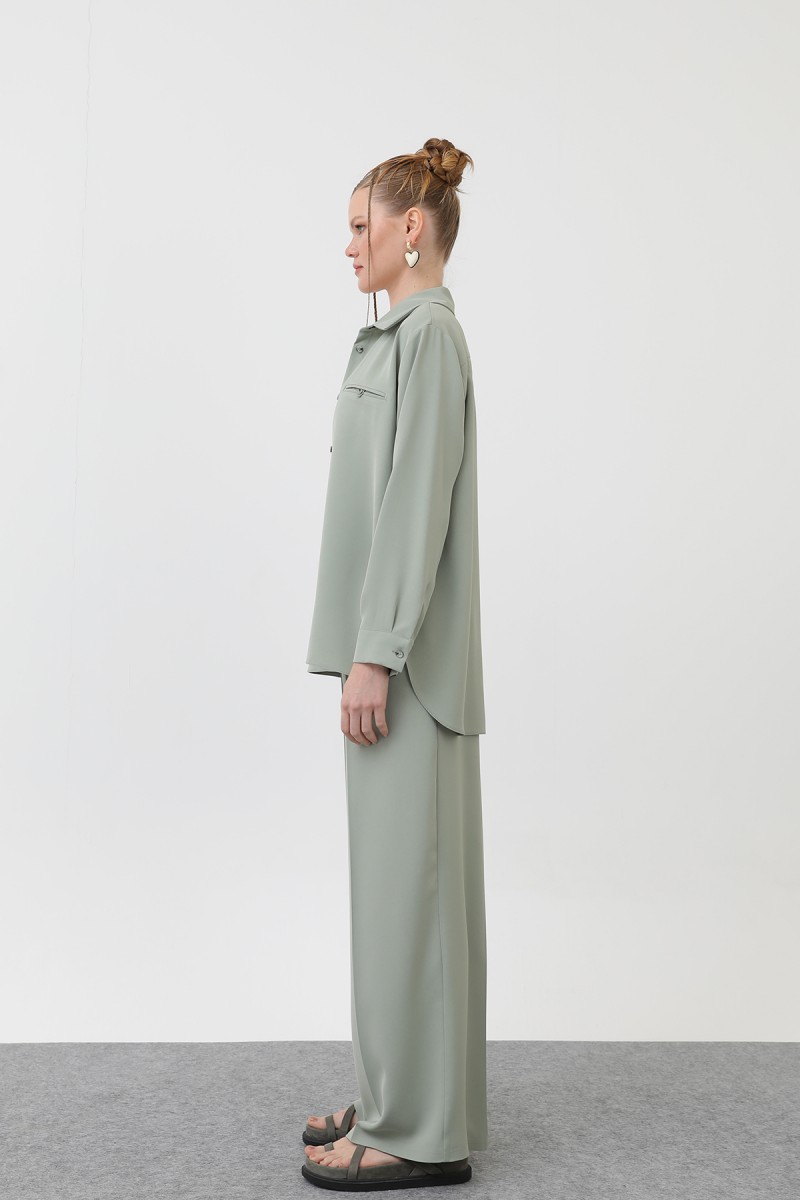 Women's Pocket Detailed Shirt - 32174GML Women's Pocket Detailed Shirt - 32174GML