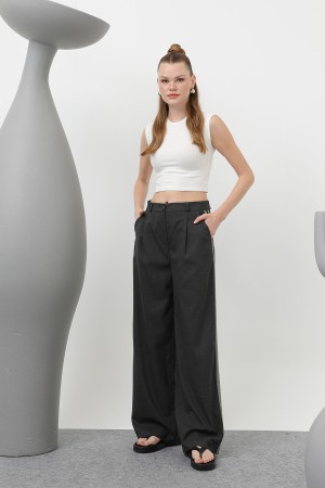 Kadın Garnili Pileli Pantolon - 32176PNT Kadın Garnili Pileli Pantolon - 32176PNT