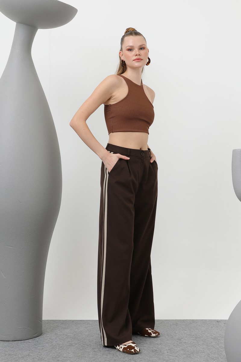 Women's Pleated Garnished Trousers - 32176PNT Women's Pleated Garnished Trousers - 32176PNT