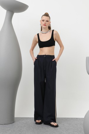Women's Pleated Garnished Trousers - 32176PNT Women's Pleated Garnished Trousers - 32176PNT