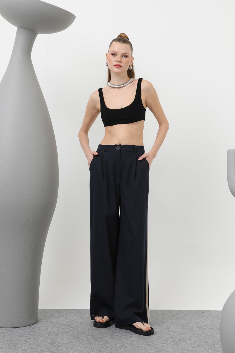 Women's Pleated Garnished Trousers - 32176PNT Women's Pleated Garnished Trousers - 32176PNT