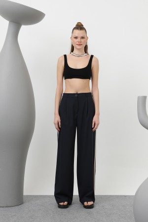 Women's Pleated Garnished Trousers - 32176PNT Women's Pleated Garnished Trousers - 32176PNT