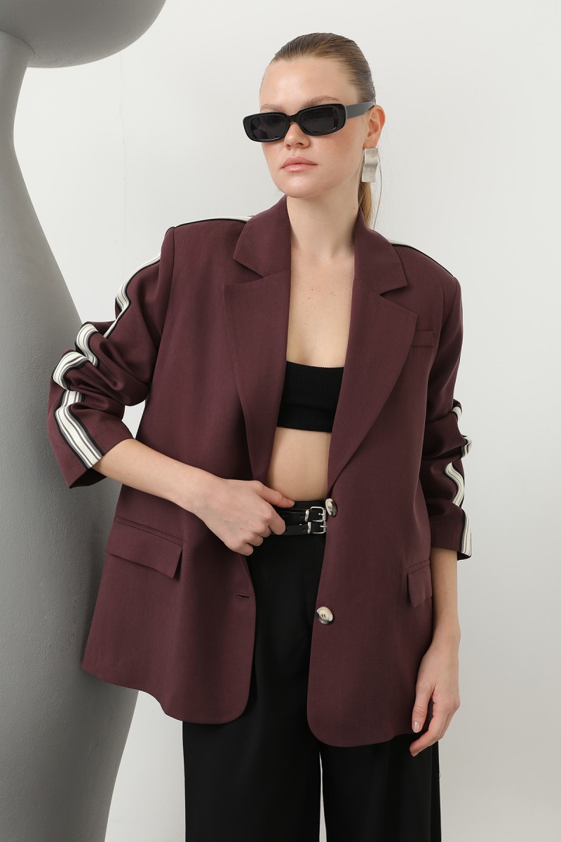 Women's Stripe Detail Blazer Jacket - 32199CKT Women's Stripe Detail Blazer Jacket - 32199CKT