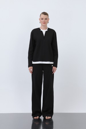 Kadın Basic Garnili Sweatshirt Kadın Basic Garnili Sweatshirt