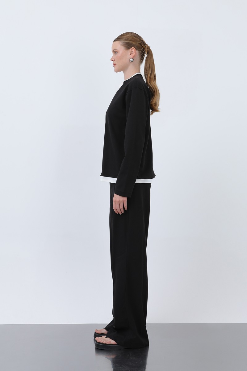 Kadın Basic Garnili Sweatshirt Kadın Basic Garnili Sweatshirt