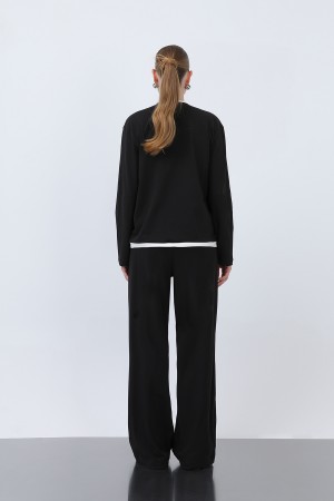 Kadın Basic Garnili Sweatshirt Kadın Basic Garnili Sweatshirt