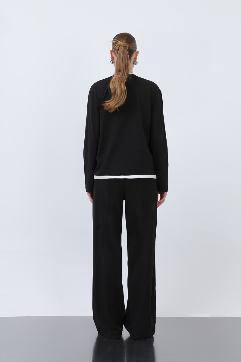 Kadın Basic Garnili Sweatshirt Kadın Basic Garnili Sweatshirt