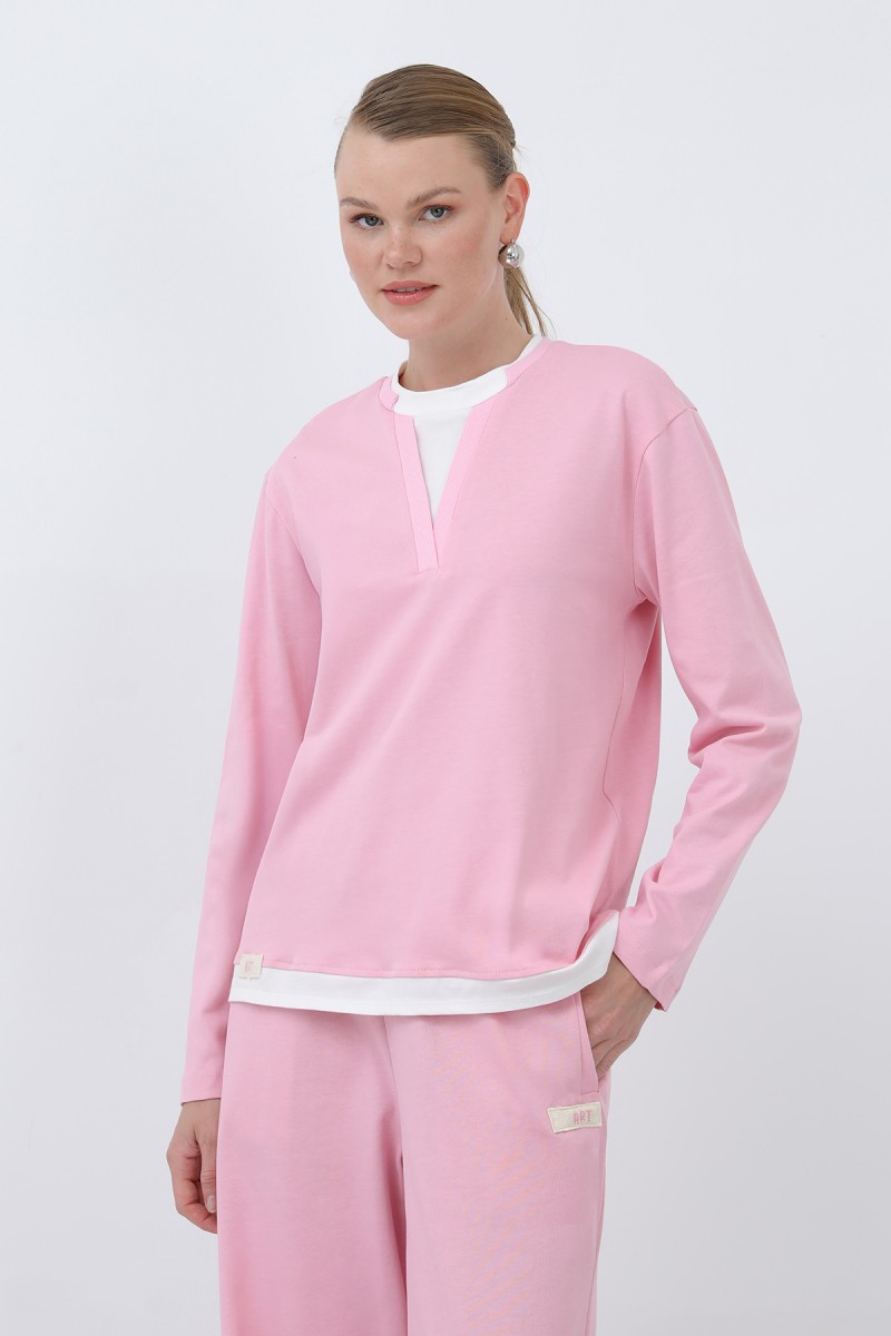 Kadın Basic Garnili Sweatshirt Kadın Basic Garnili Sweatshirt
