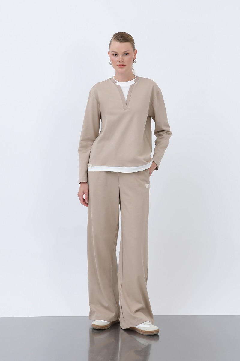 Kadın Basic Garnili Sweatshirt Kadın Basic Garnili Sweatshirt