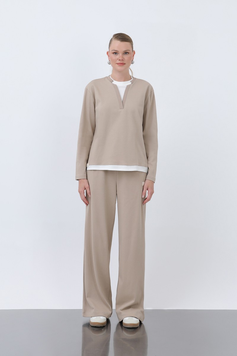 Kadın Basic Garnili Sweatshirt Kadın Basic Garnili Sweatshirt