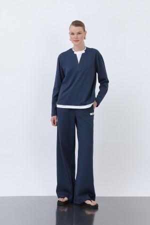 Kadın Basic Garnili Sweatshirt Kadın Basic Garnili Sweatshirt