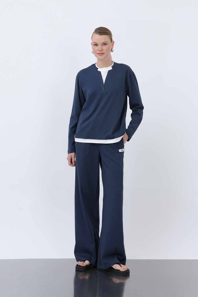 Kadın Basic Garnili Sweatshirt Kadın Basic Garnili Sweatshirt