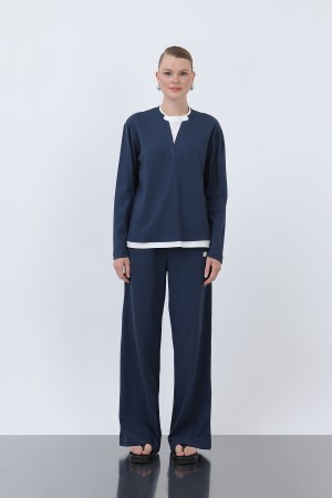 Kadın Basic Garnili Sweatshirt Kadın Basic Garnili Sweatshirt