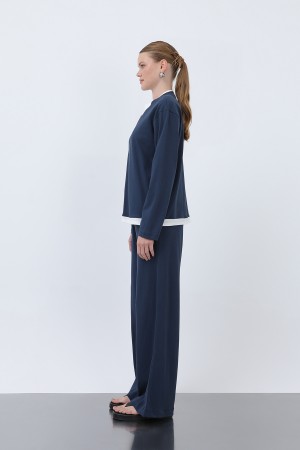 Kadın Basic Garnili Sweatshirt Kadın Basic Garnili Sweatshirt