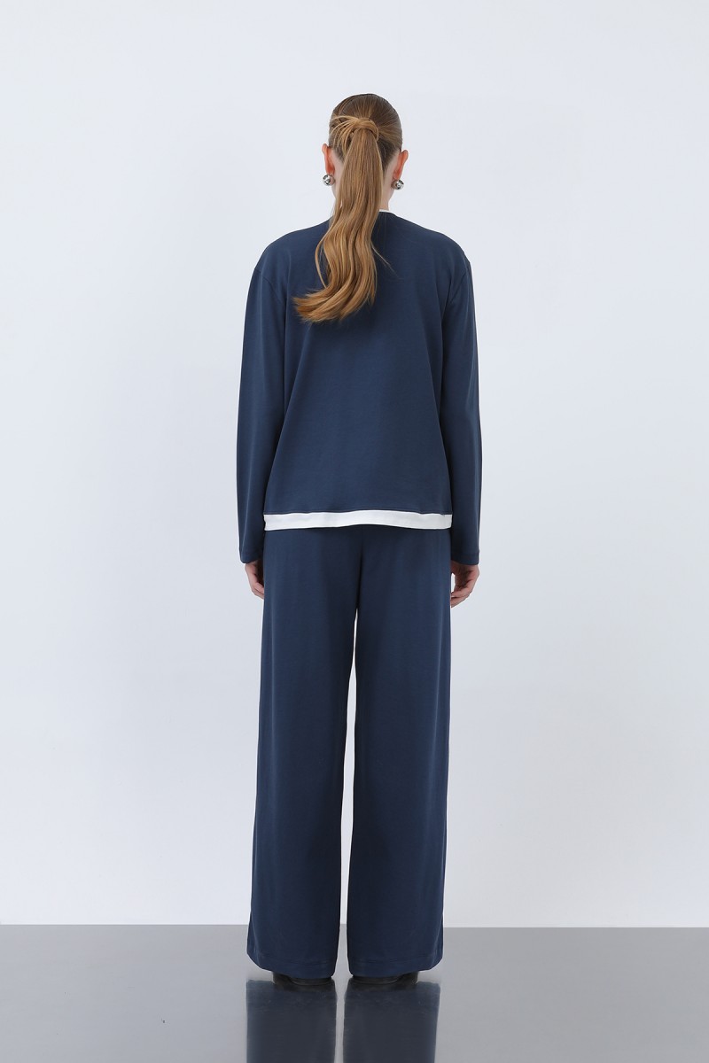 Kadın Basic Garnili Sweatshirt Kadın Basic Garnili Sweatshirt