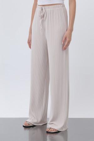 Kadın Fitilli Belden Bağlamalı Pantolon -32224PNT