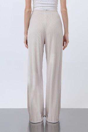 Kadın Fitilli Belden Bağlamalı Pantolon -32224PNT