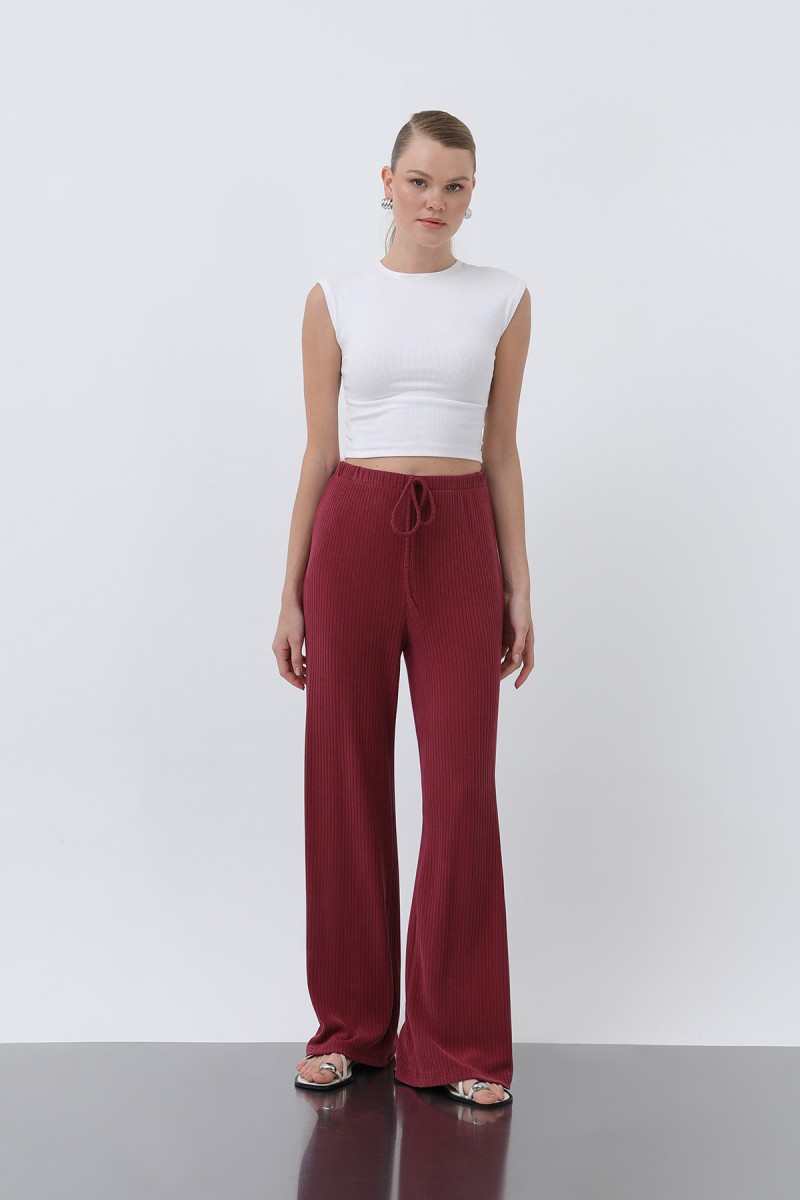 Kadın Fitilli Belden Bağlamalı Pantolon -32224PNT Kadın Fitilli Belden Bağlamalı Pantolon -32224PNT