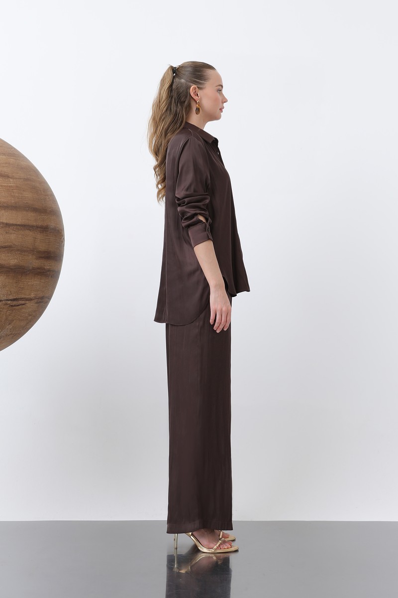 Kadın Saten Belden Bağlamalı Pantalon - 32259PNT Kadın Saten Belden Bağlamalı Pantalon - 32259PNT
