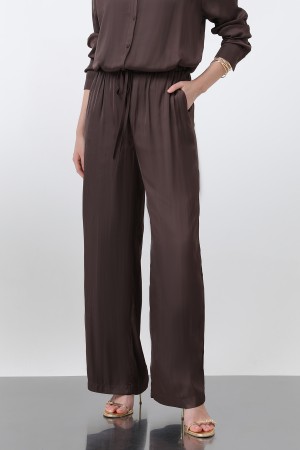 Kadın Saten Belden Bağlamalı Pantalon - 32259PNT Kadın Saten Belden Bağlamalı Pantalon - 32259PNT