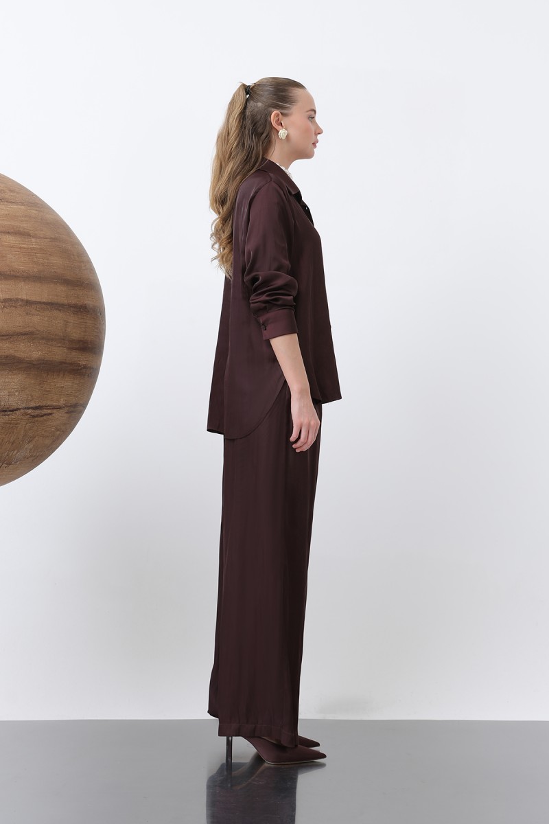 Kadın Saten Belden Bağlamalı Pantalon - 32259PNT Kadın Saten Belden Bağlamalı Pantalon - 32259PNT