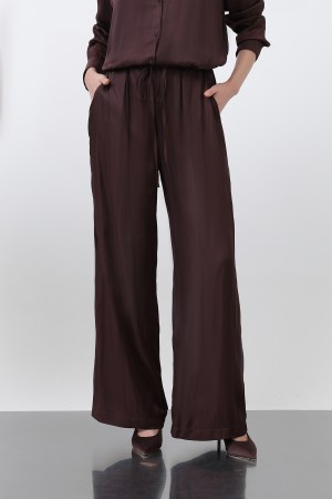 Kadın Saten Belden Bağlamalı Pantalon - 32259PNT Kadın Saten Belden Bağlamalı Pantalon - 32259PNT